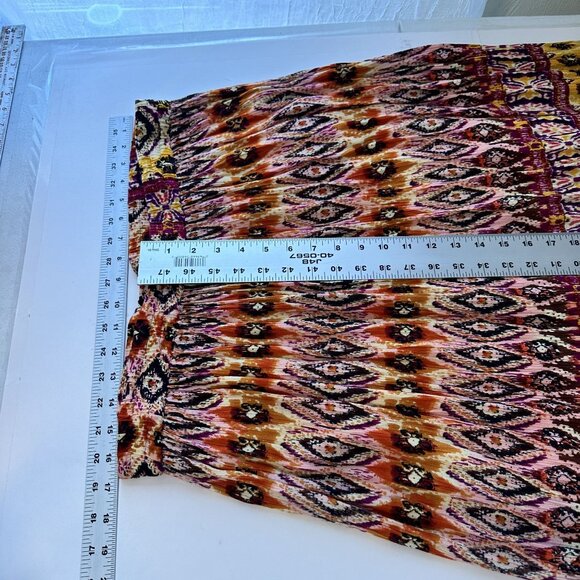 Womens Boho Maxi Full Skirt Multicolored India Orange Brown Western XL Chaundry - Picture 5 of 7